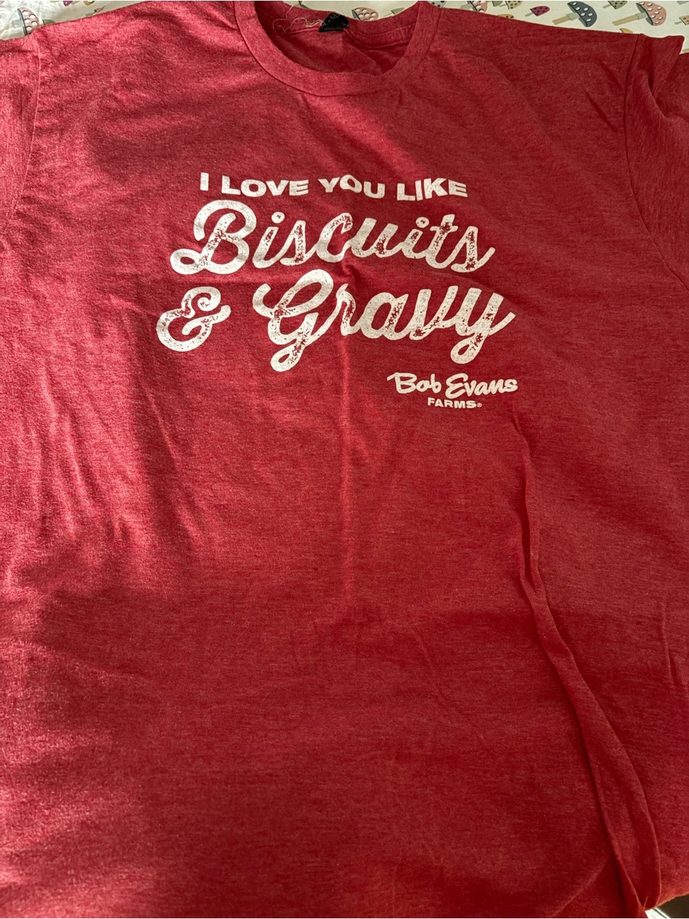 Tultex Red Graphic Tee with White Script Print